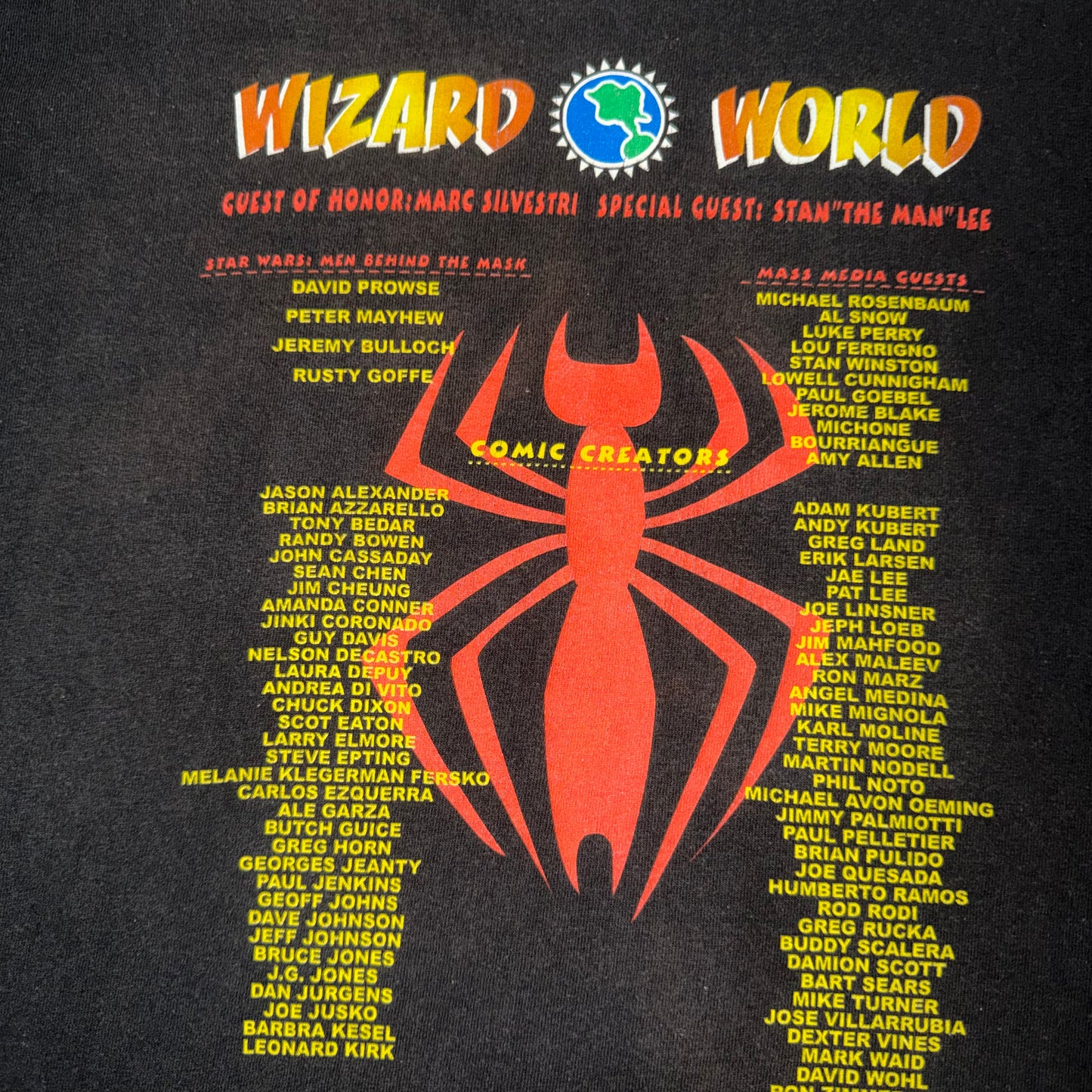 Spider-Man Wolverine Marvel Wizard World Convention 2002 Vintage Graphic T-Shirt Large