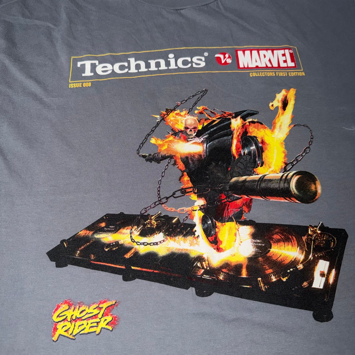Ghost Rider Technics vs Marvel Graphic T-Shirt Large