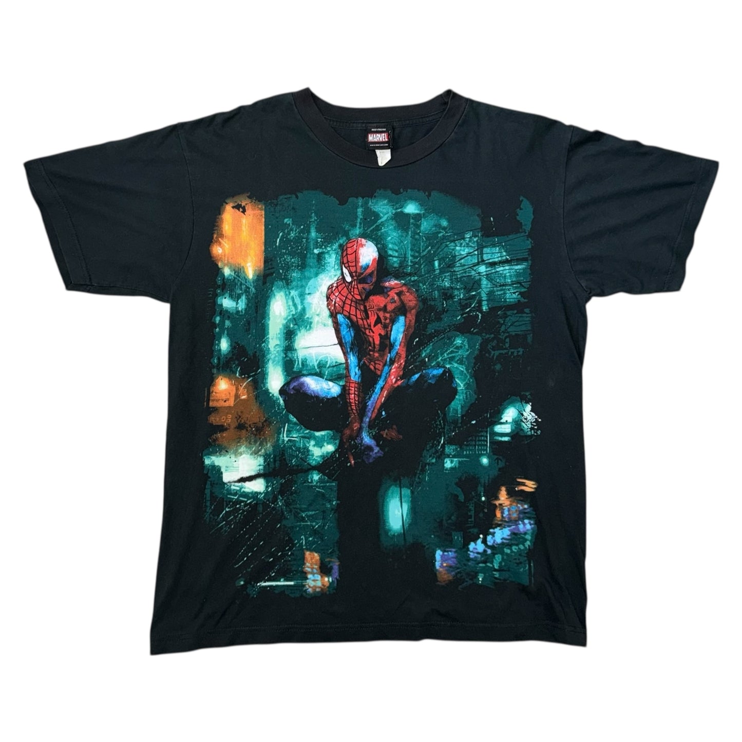Spider-Man Marvel Mad Engine Graphic T-Shirt Medium