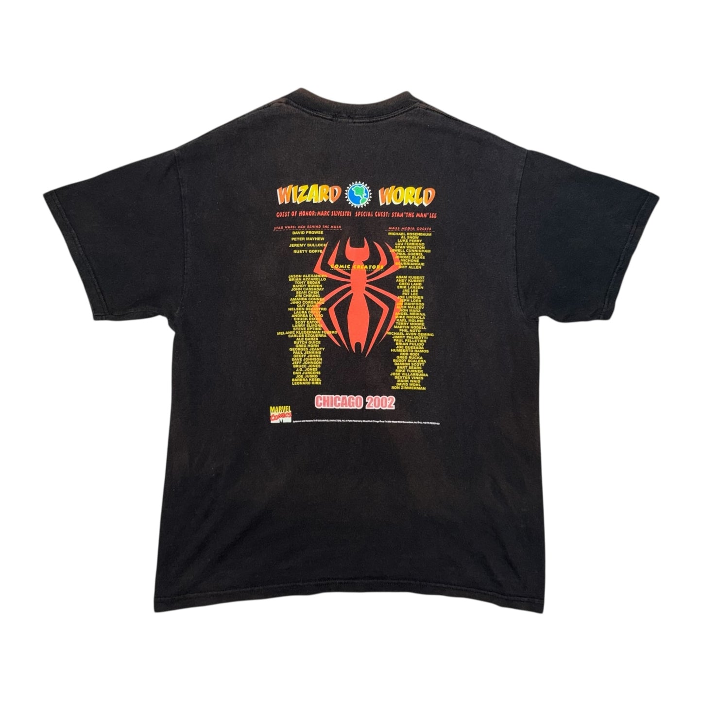 Spider-Man Wolverine Marvel Wizard World Convention 2002 Vintage Graphic T-Shirt Large