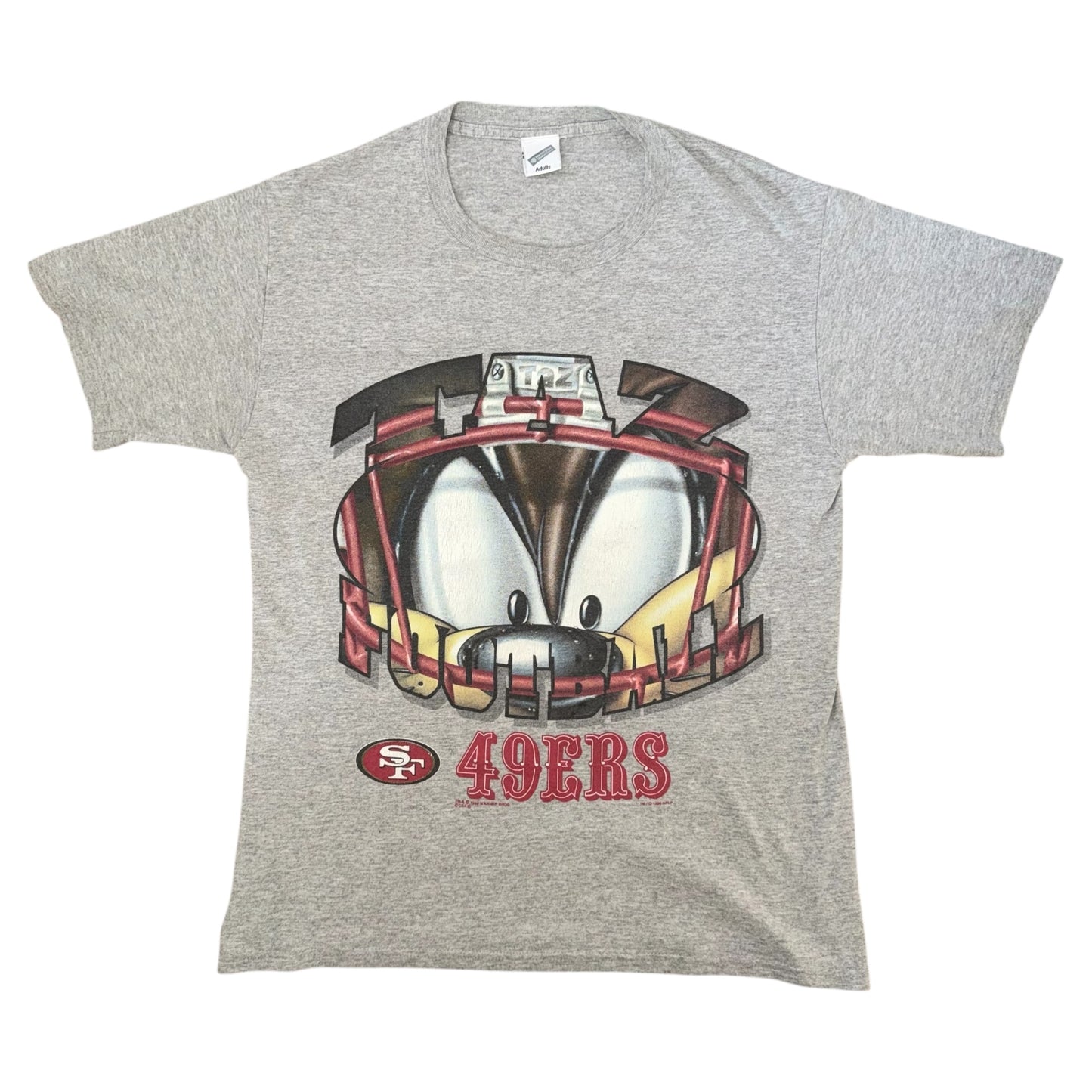 Taz Looney Tunes 49ers Warner Bros Vintage 1998 Graphic T-Shirt Medium