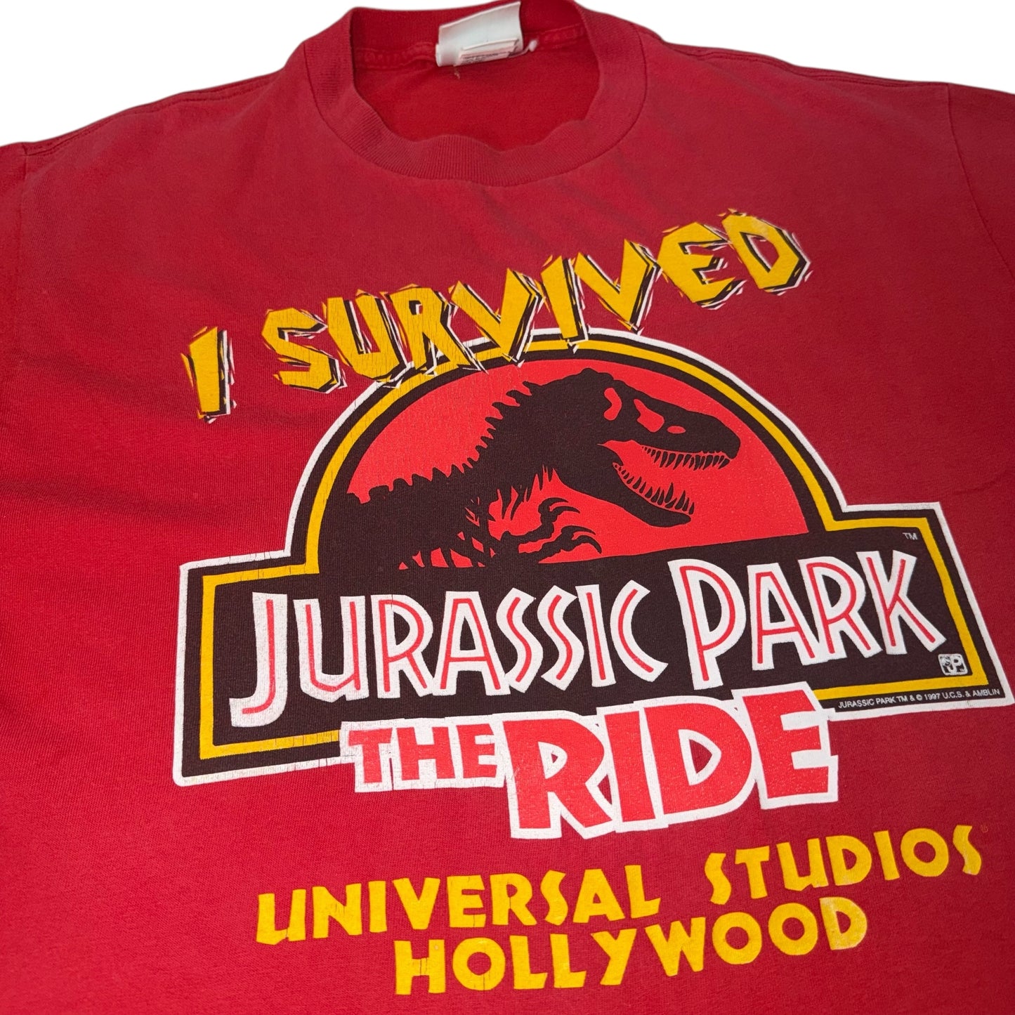 Jurassic Park the Ride Vintage 1997 Graphic T-Shirt Universal Studios Medium